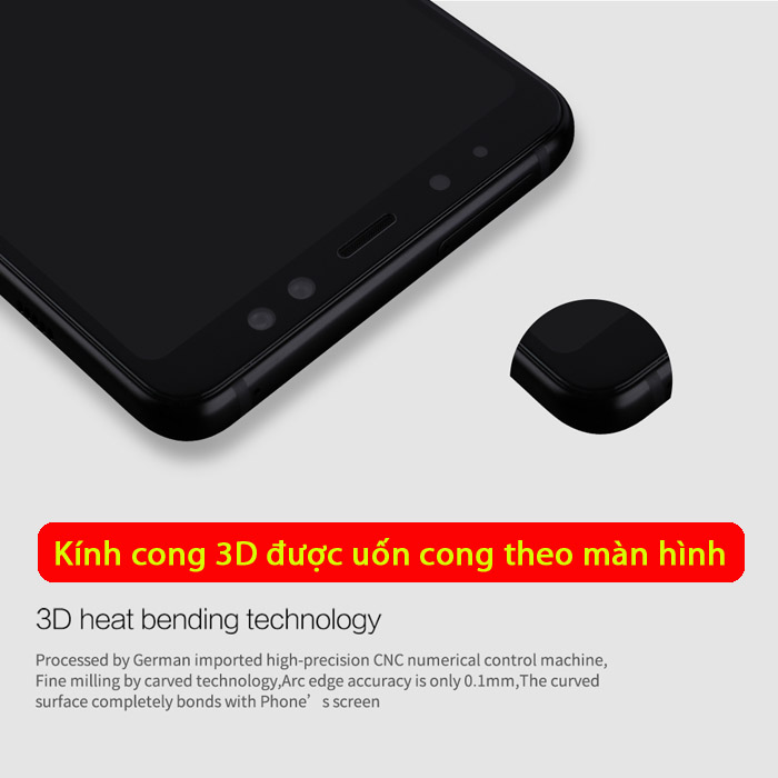 Kính cường lực A8 Plus 2018 Mocolo 3D Edge full cong theo màn hình 1