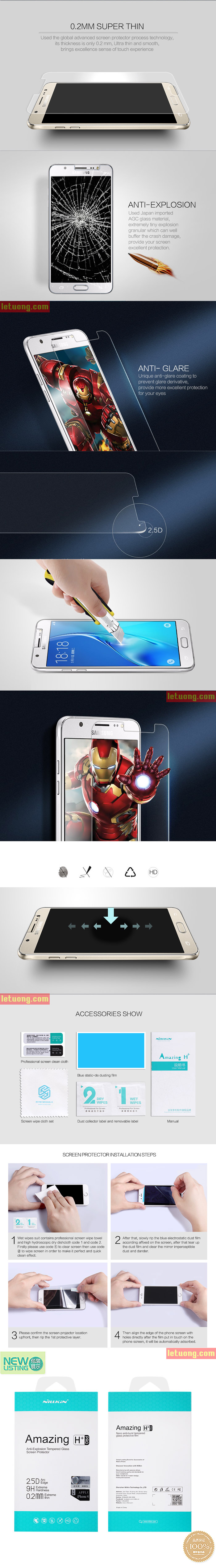 Kính cường lực Galaxy J5 2016 Nillkin Amazing H+ Pro 0,2mm 8