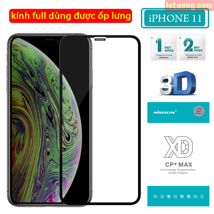 Kính cường lực iPhone 11 Nillkin 3D XD CP+ full màn dùng được ốp lưng 1
