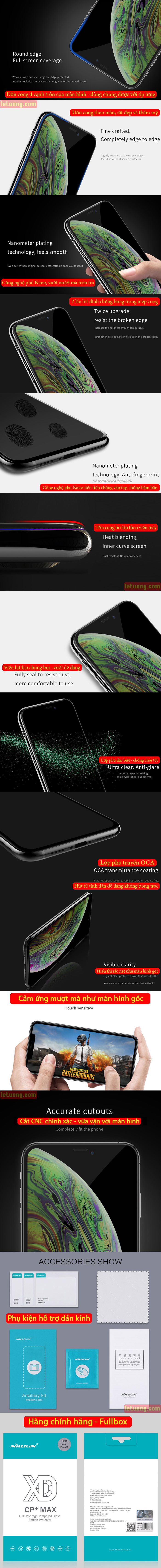Kính cường lực iPhone 11 Nillkin 3D XD CP+ full màn dùng được ốp lưng 7