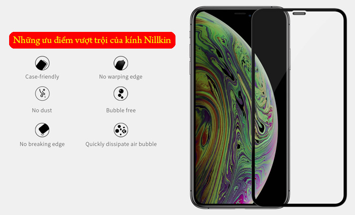 Kính cường lực iPhone 11 Pro Max Nillkin 3D XD CP+ full màn dùng được ốp lưng 4