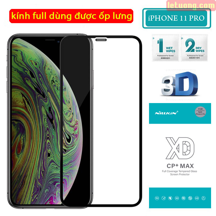 Kính cường lực iPhone 11 Pro Nillkin 3D XD CP+ full màn dùng được ốp lưng 1