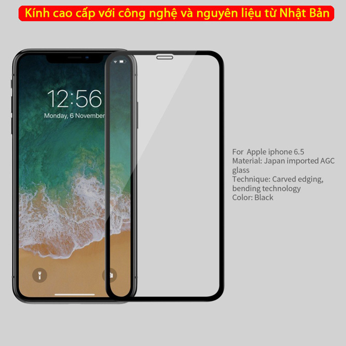 Kính cường lực iPhone Xs Max Nillkin 3D CP+ Max full toàn màn hình 3