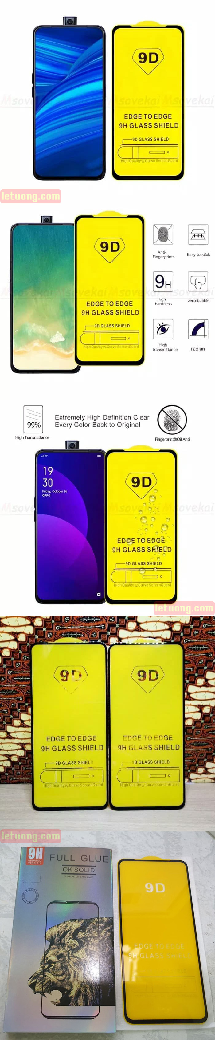 Kính cường lực Oppo F11 Pro Glass Cover 9D full màn hình 3