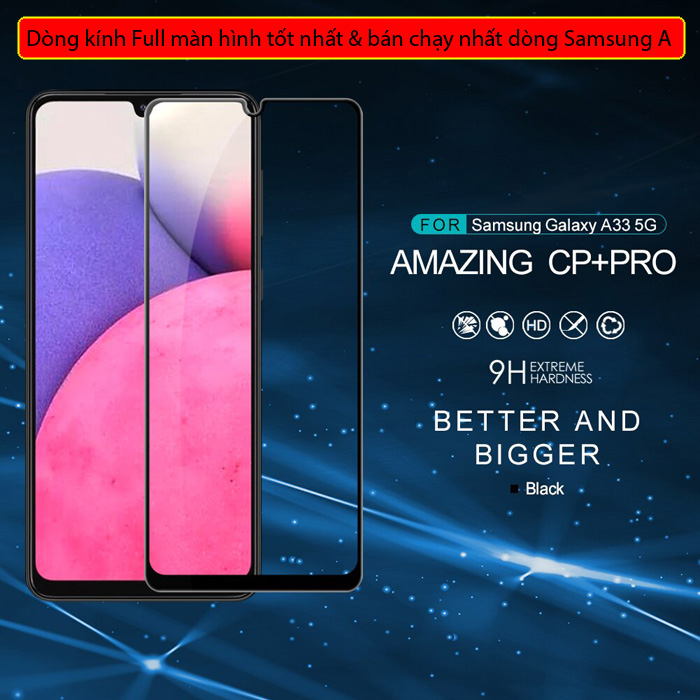 Kính cường lực Samsung Galaxy A33 5G Nillkin 3D CP+ Pro full toàn màn hình 5