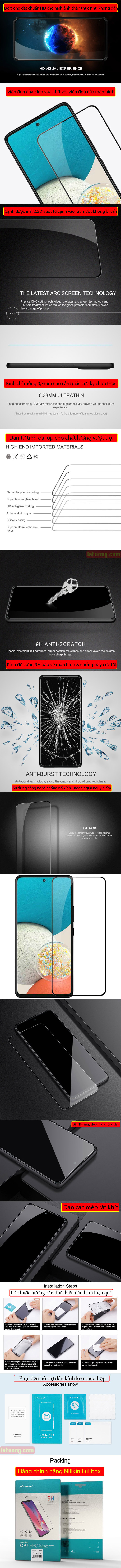 Kính cường lực Samsung Galaxy A53 5G Nillkin 3D CP+ Pro full toàn màn hình 5