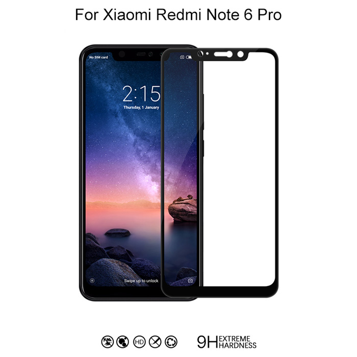 Kính cường lực Redmi Note 6 Pro Glass Full Cover 5D XỊN Cong theo màn hình 2