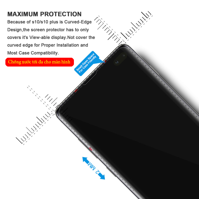 Miếng dán full màn hình Galaxy S10 Plus Vmax 3D Curved TPU 1