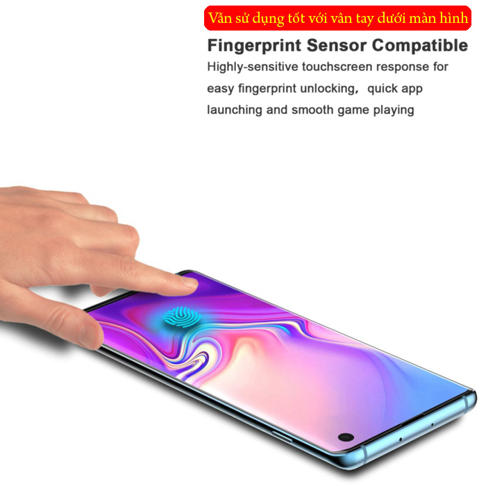 Miếng dán full màn hình Galaxy S10 Vmax 3D Curved TPU + Tặng dán lưng Carbon 2