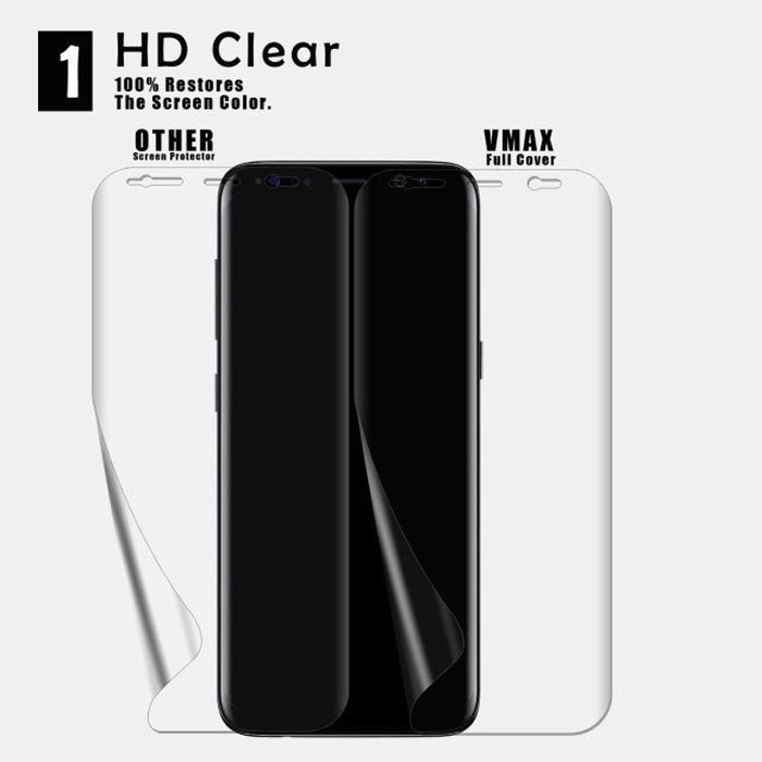 Miếng dán full màn hình Galaxy S8 Vmax 3D Curved TPU trong suốt 1