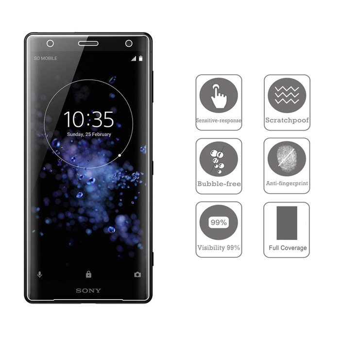 Miếng dán dẻo full màn hình Sony Xperia XZ2 Vmax 3D Curved TPU + tặng dán lưng Carbon 2