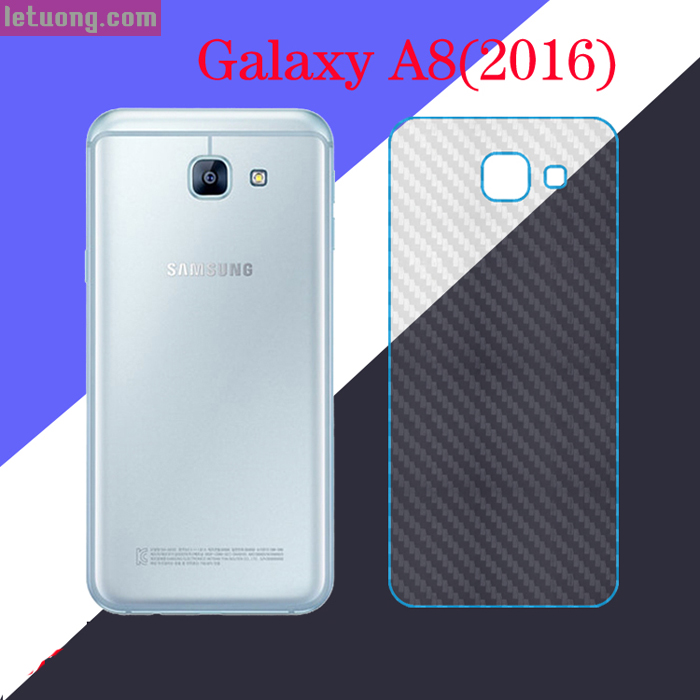 Miếng dán full mặt lưng Galaxy A8 2016 vân Carbon trong suốt 1