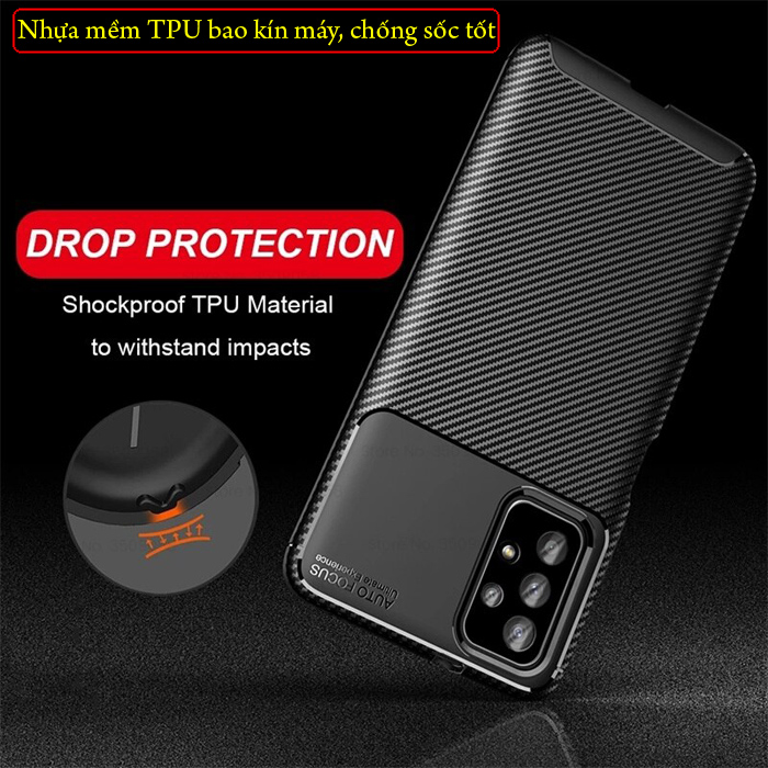 Ốp lưng A32 4G LT Carbon Fiber Case chống bám vân tay 3