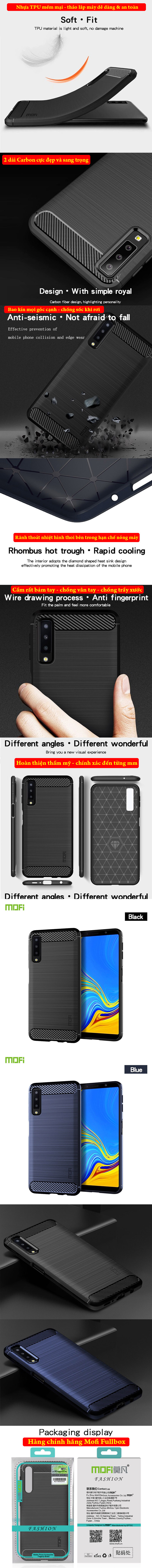 Ốp lưng Galaxy A7 2018 Mofi Shen Du Carbon nhựa mềm - chống vân tay 6