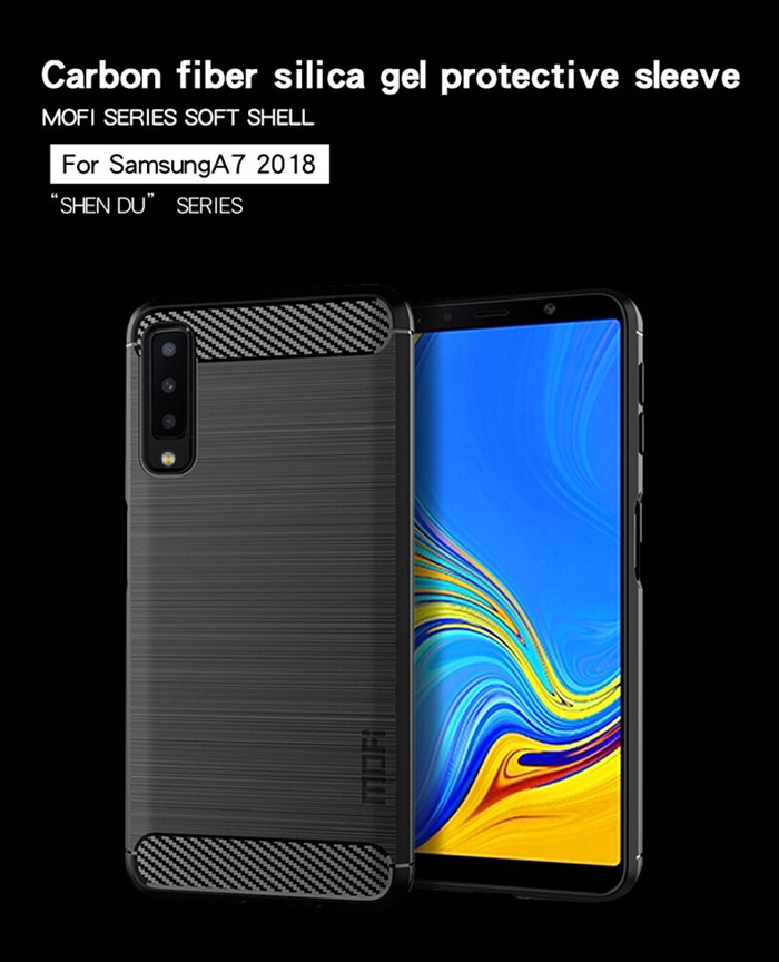 Ốp lưng Galaxy A7 2018 Mofi Shen Du Carbon nhựa mềm - chống vân tay 5