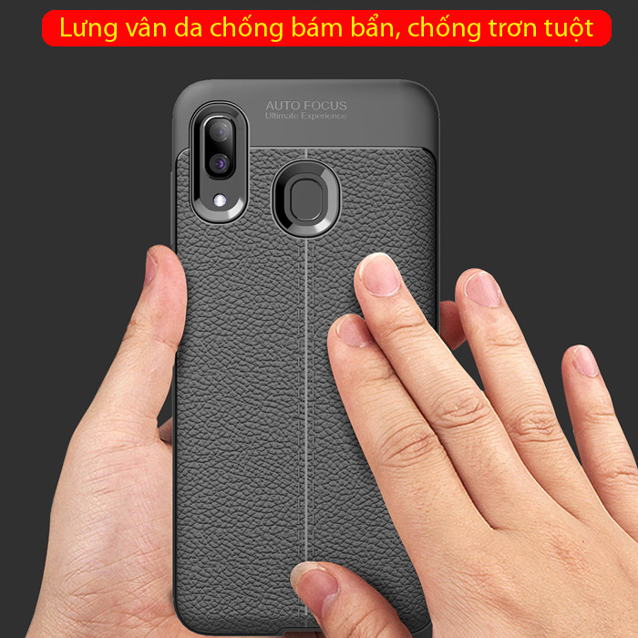 Ốp lưng Galaxy A20 LT Leather Design Case vân da sang trọng 1