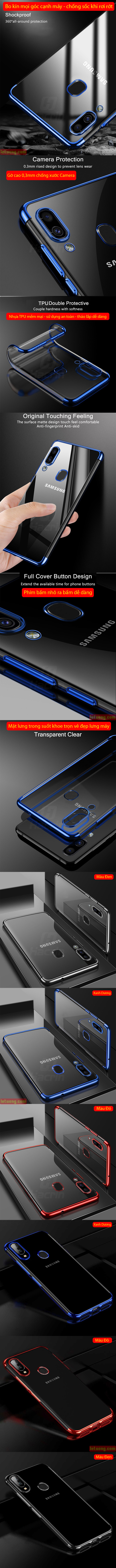 Ốp lưng Galaxy A20 LT Plating Case trong suốt viền mạ Crom sáng bóng 5