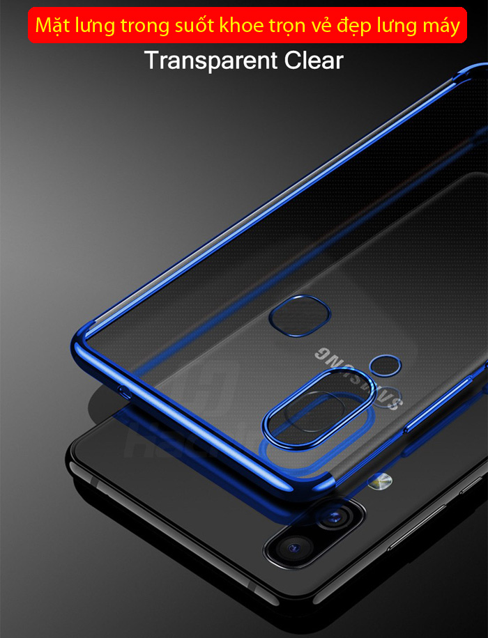 Ốp lưng Galaxy A20 LT Plating Case trong suốt viền mạ Crom sáng bóng 1