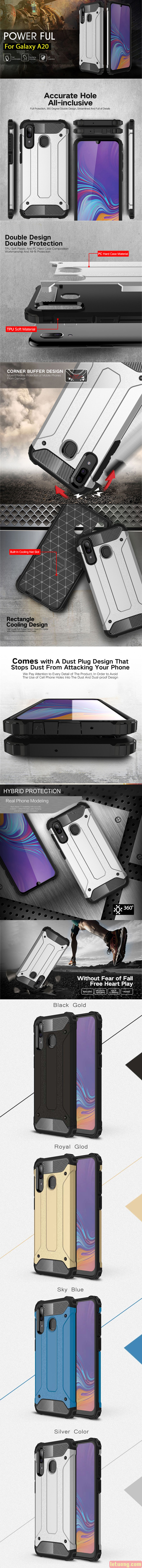 Ốp lưng Galaxy A20 LT Tough Tech Armor chống va đập4
