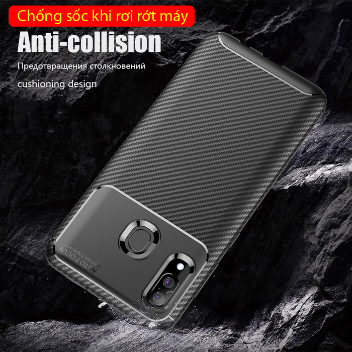 Ốp lưng Galaxy A30 LT Carbon Fiber Case chống vân tay, sang trọng 4