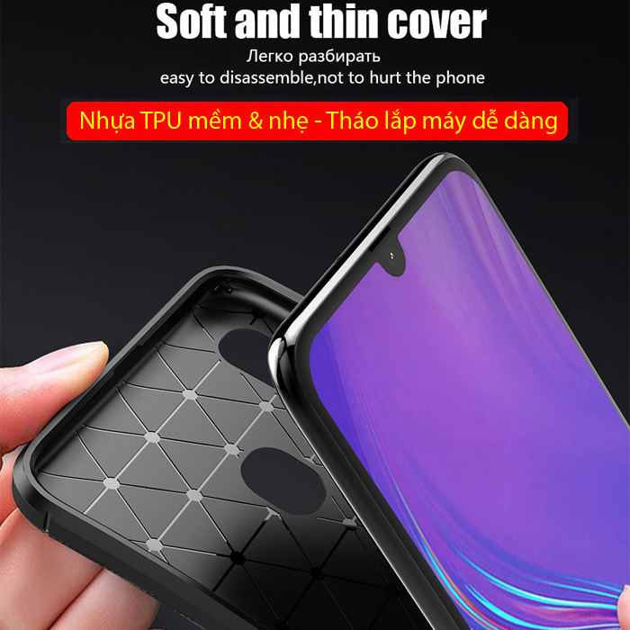 Ốp lưng Galaxy A30 LT Carbon Fiber Case chống vân tay, sang trọng 2