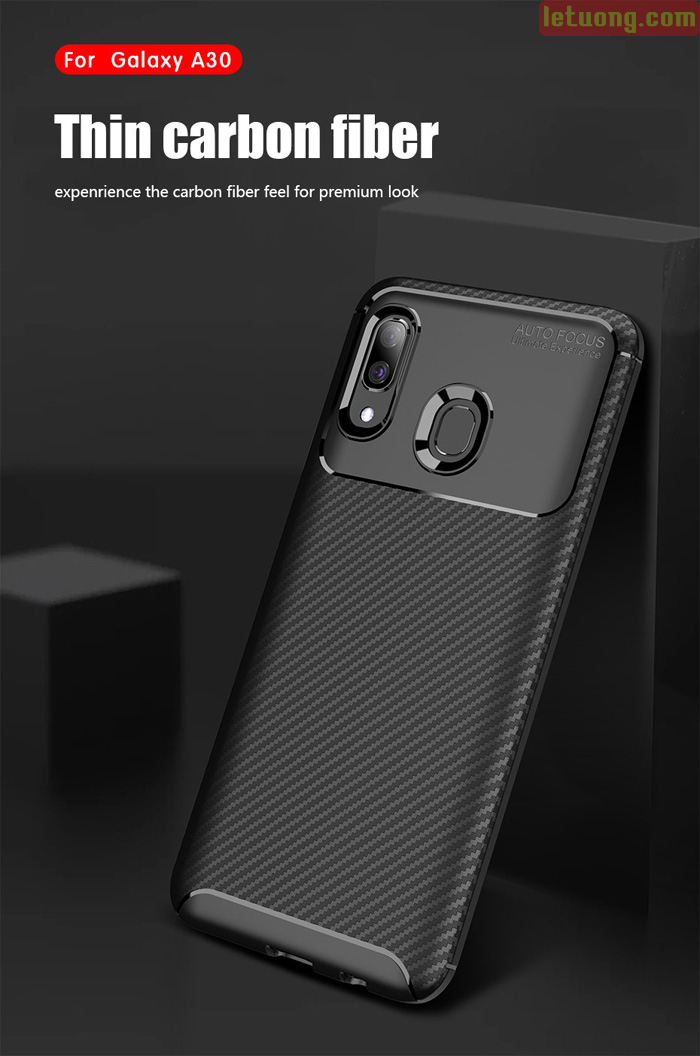 Ốp lưng Galaxy A30 LT Carbon Fiber Case chống vân tay, sang trọng 6