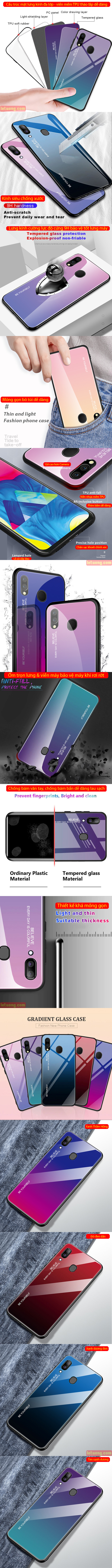 Ốp lưng Galaxy A30 Mocolo Beyoursefl Glass Case Gradient đổi màu cực đẹp 2