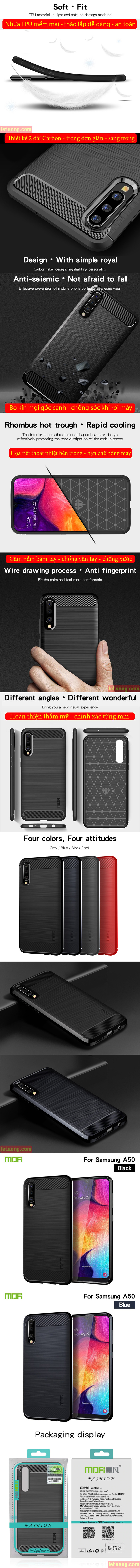 Ốp lưng Galaxy A30s Mofi Shen Du Carbon nhựa mềm - chống vân tay 6