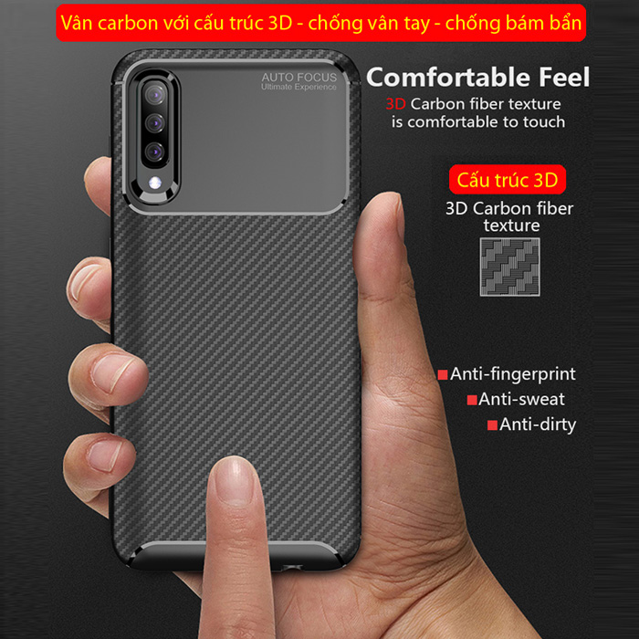 Ốp lưng Galaxy A50 LT Carbon Fiber Case chống bám vân tay 6