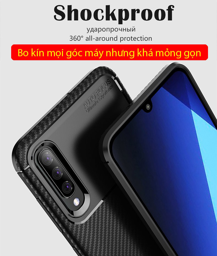 Ốp lưng Galaxy A50 LT Carbon Fiber Case chống bám vân tay 4