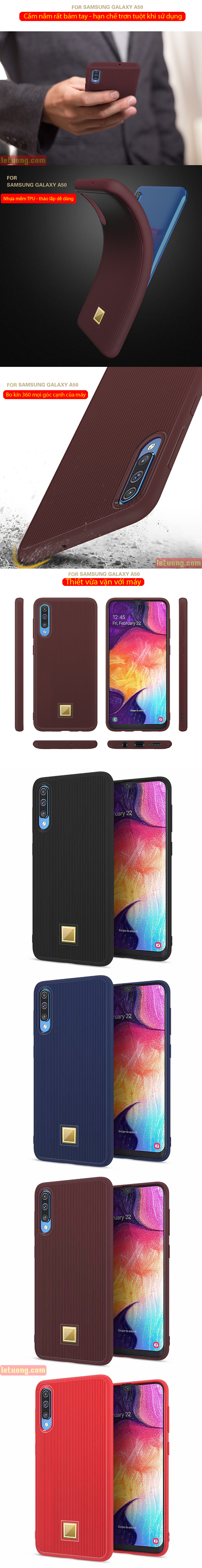 Ốp lưng Galaxy A50 LT Sign Stripe TPU Simplie Vân Sọc - Siêu Mỏng 1