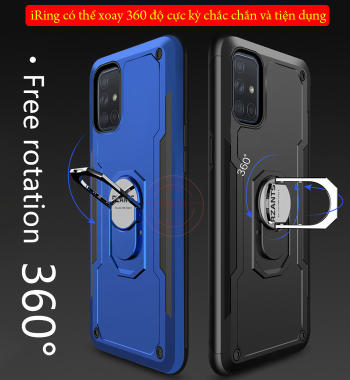 Ốp lưng Galaxy A51 Rzants Hybrid Armor iRing Car khung kép chắc chắn 2