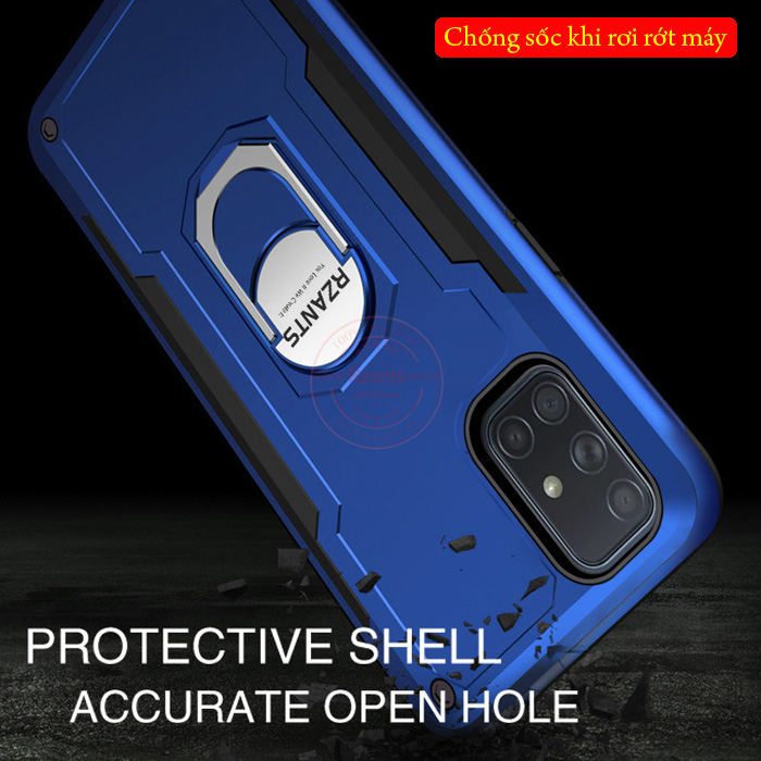 Ốp lưng Galaxy A51 Rzants Hybrid Armor iRing Car khung kép chắc chắn 4