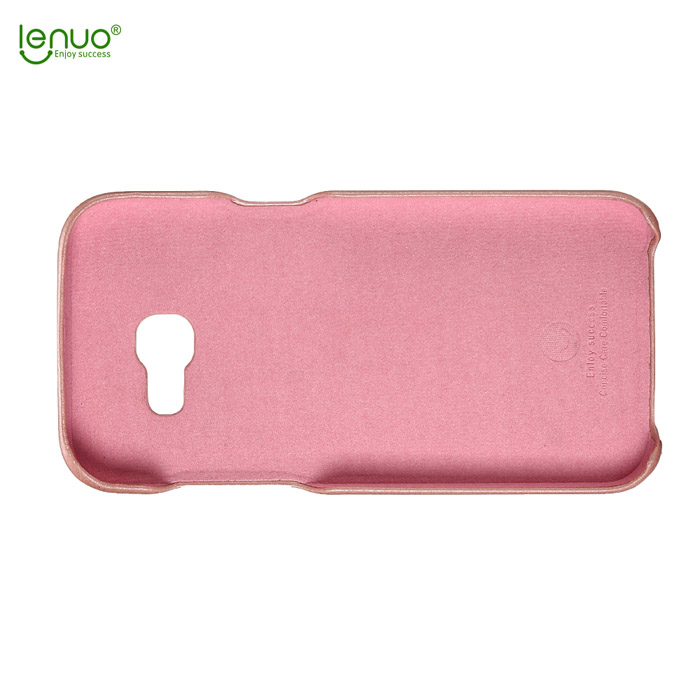 Ốp lưng Galaxy A7 2017 Lenuo Leather lưng da + kính cường lực 3