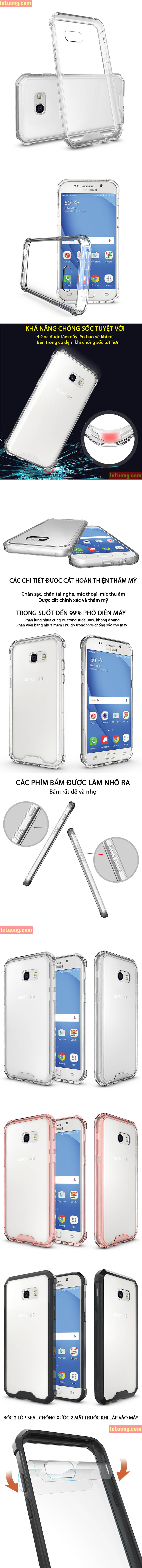 Ốp lưng Galaxy A7 2017 LT Ultra Hybrid Armor trong suốt chống sốc 3