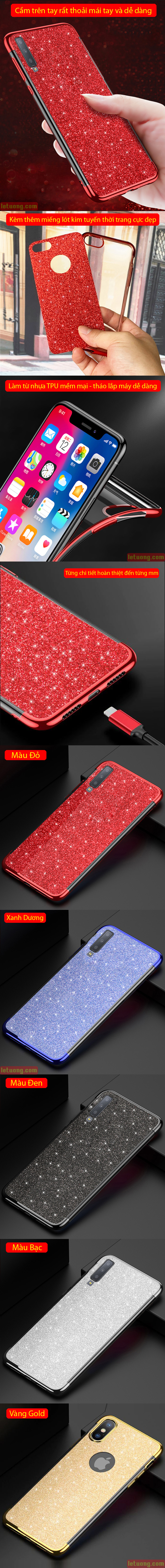 Ốp lưng Galaxy A7 2018 LT Glitter Case kim tuyến thời trang 1