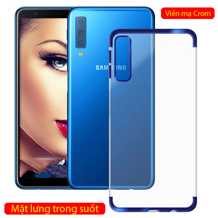 Ốp lưng Galaxy A7 2018 LT Plating Case trong suốt viền mạ Crom sáng bóng 1