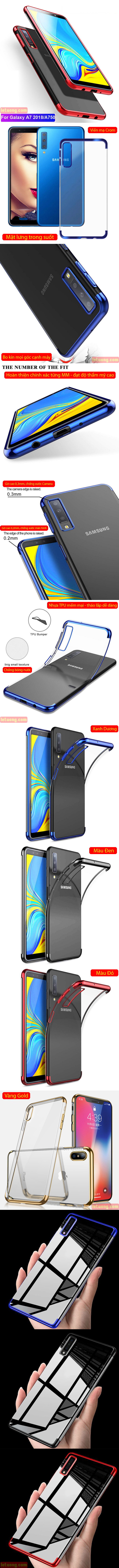 Ốp lưng Galaxy A7 2018 LT Plating Case trong suốt viền mạ Crom sáng bóng 4