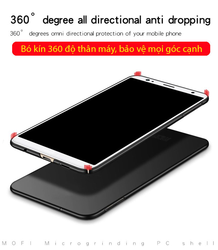 Ốp lưng Galaxy A7 2018 Mofi Fitted Case 360 siêu mỏng, lưng mịn 2