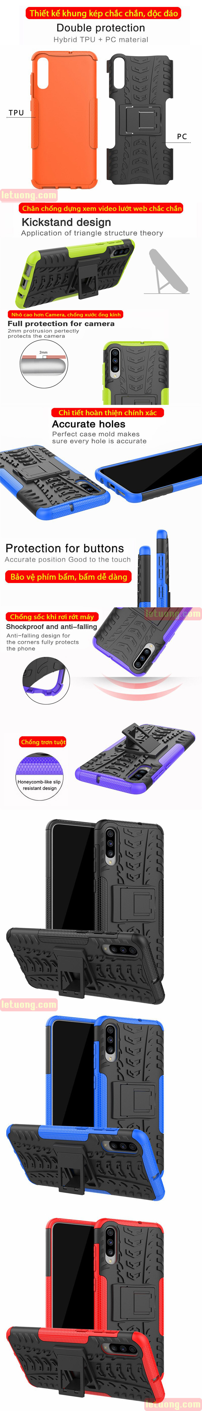 Ốp lưng Galaxy A70 LT Armor Special chống sốc - có chân chống 4