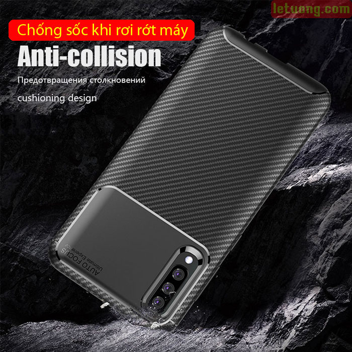 Ốp lưng Galaxy A70 LT Carbon Fiber Case chống bám vân tay 4