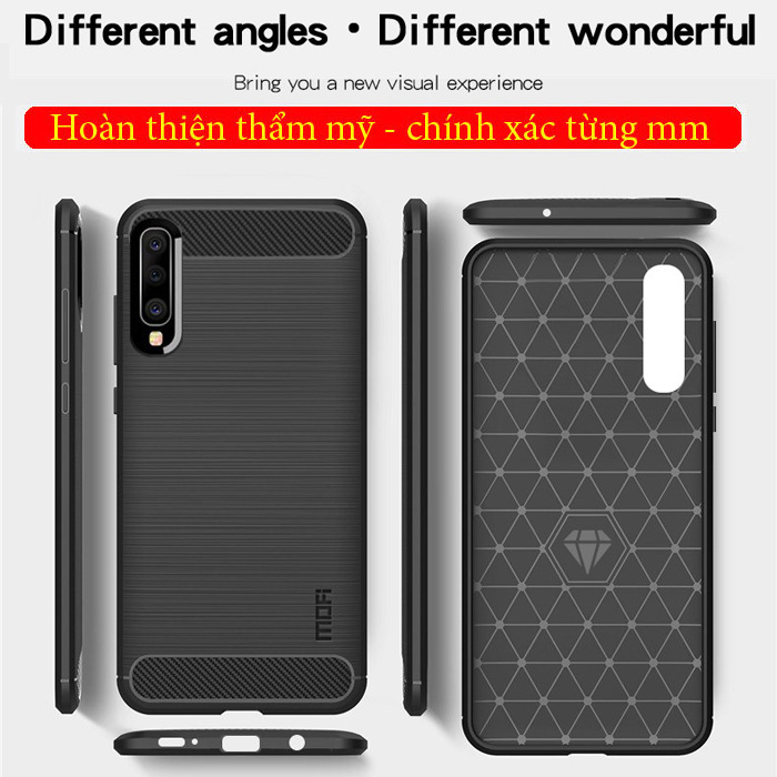 Ốp lưng Galaxy A70 Mofi Shen Du Rugged Carbon nhựa mềm - chống vân tay 4