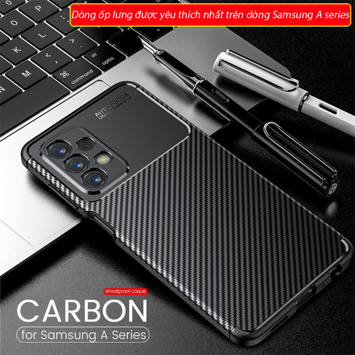 Ốp lưng Galaxy A73 5G LT Carbon Fiber Case chống bám vân tay 4