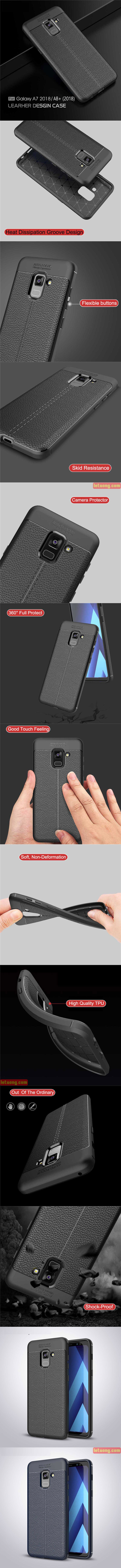 Ốp lưng Galaxy A8 Plus 2018 LT Leather Design Case chống sốc 5