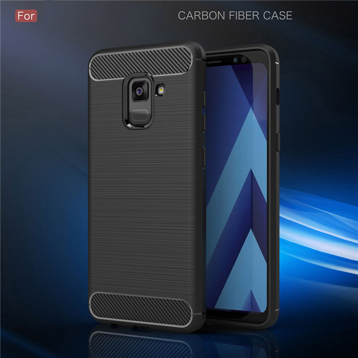 Ốp lưng Galaxy A8 Plus 2018 Viseaon Rugged Armor Carbon nhựa mềm 2