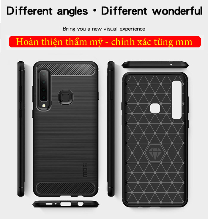 Ốp lưng Galaxy A9 2018 Mofi Carbon Fiber nhựa mềm - chống vân tay 4