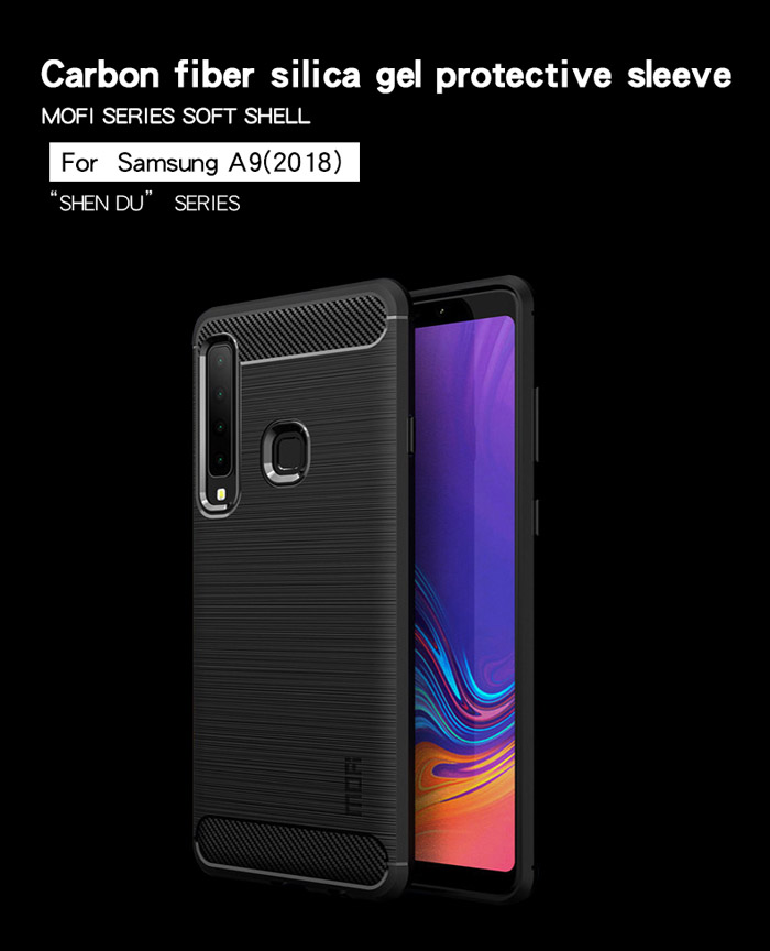 Ốp lưng Galaxy A9 2018 Mofi Carbon Fiber nhựa mềm - chống vân tay 5