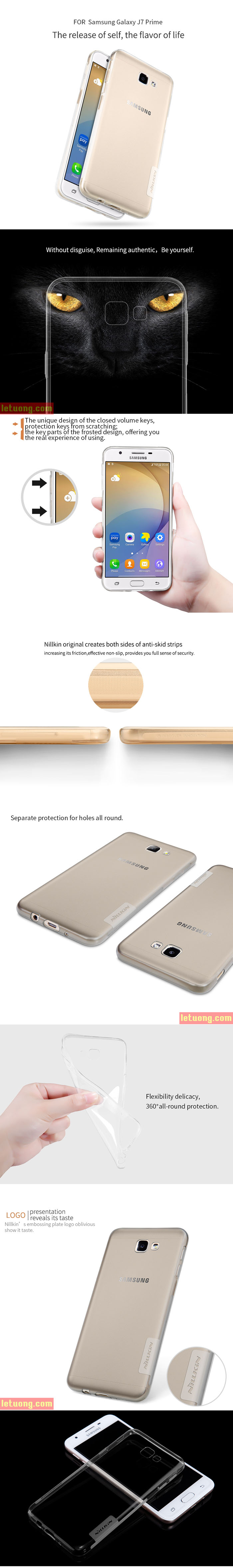 Ốp lưng Galaxy J7 Prime Nillkin Nature nhựa mềm trong suốt mỏng 0,6mm 2