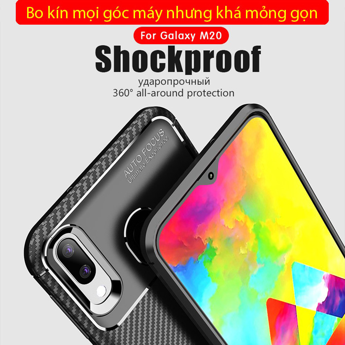 Ốp lưng Galaxy M20 LT Carbon Fiber chống vân tay - siêu mỏng 3