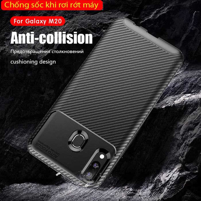 Ốp lưng Galaxy M20 LT Carbon Fiber chống vân tay - siêu mỏng 4